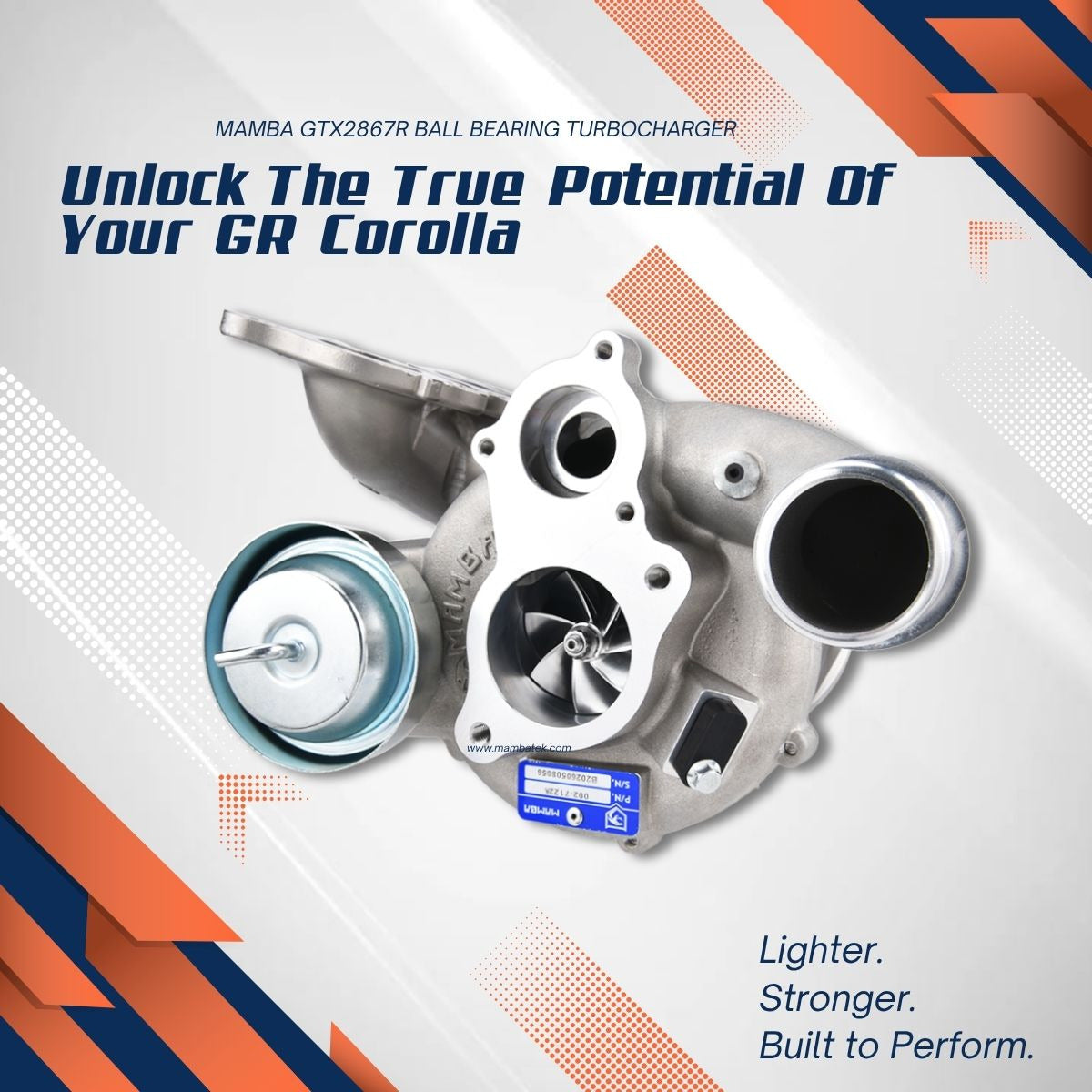 MAMBA 9-7 TOYOTA G16E-GTS GR Yaris/Corolla GTX2867R Ball Bearing Turbocharger